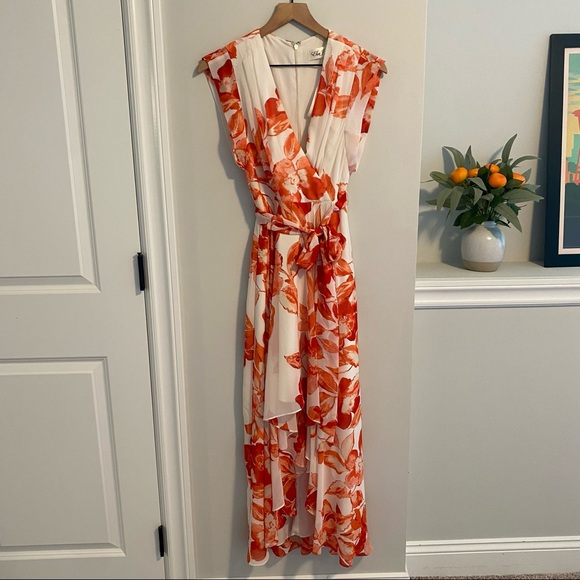 Eliza J White Red Floral Maxi Dress 6P - Picture 13 of 13